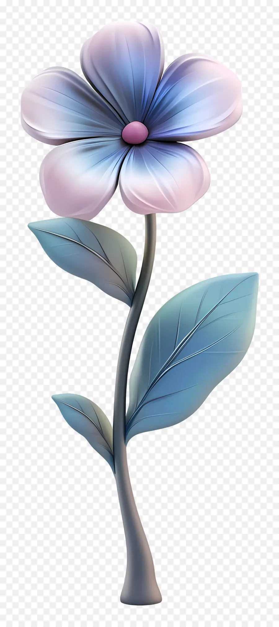 Buen Día，Flor Azul Y Rosa PNG