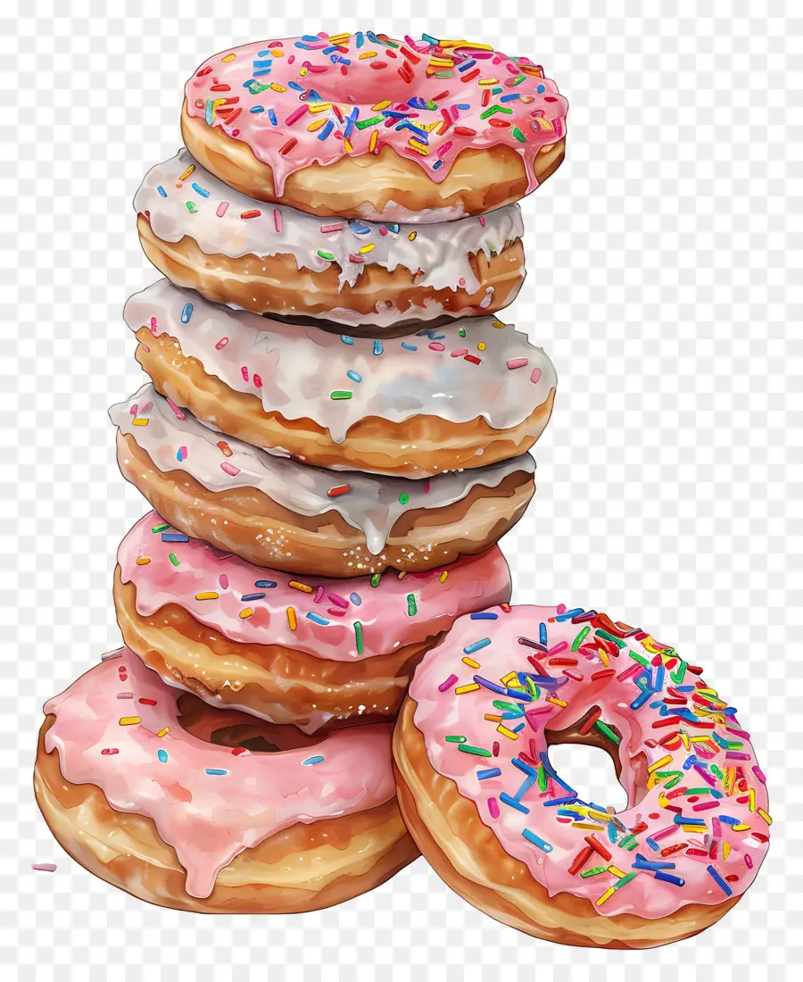 Pila De Donas，Donuts Apilados PNG