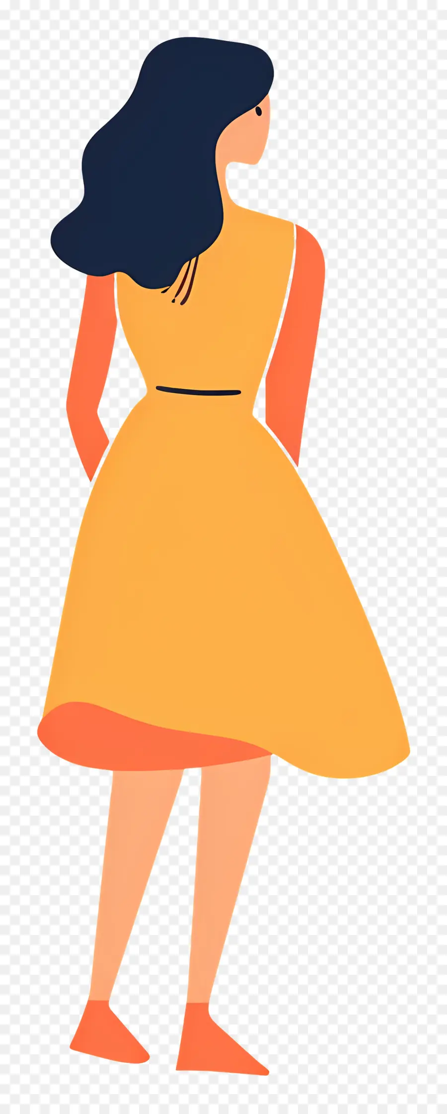 Mujer Vestida，Chica Con Vestido Amarillo PNG