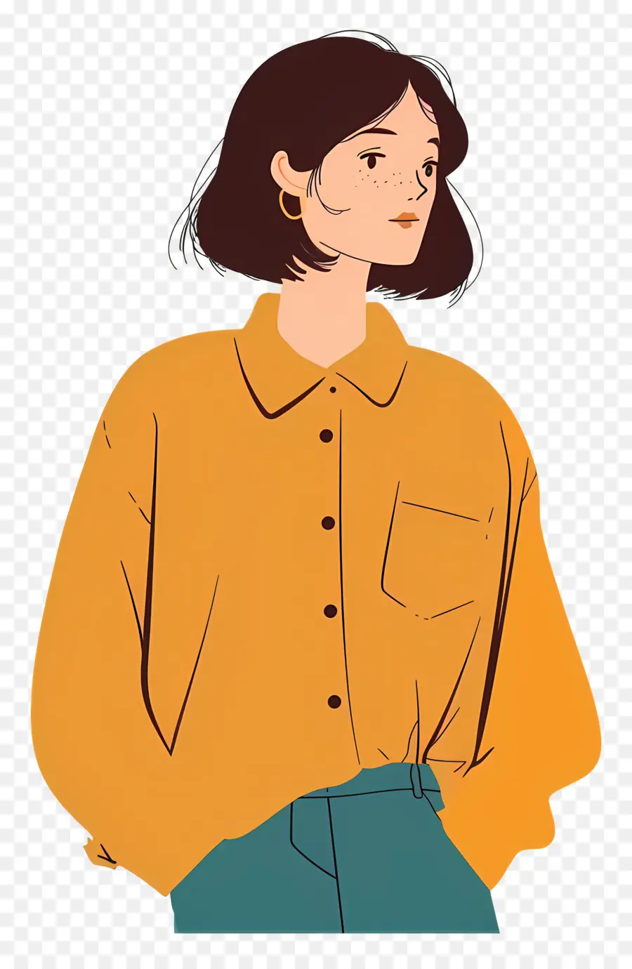 Mujer En Camisa，Moda PNG