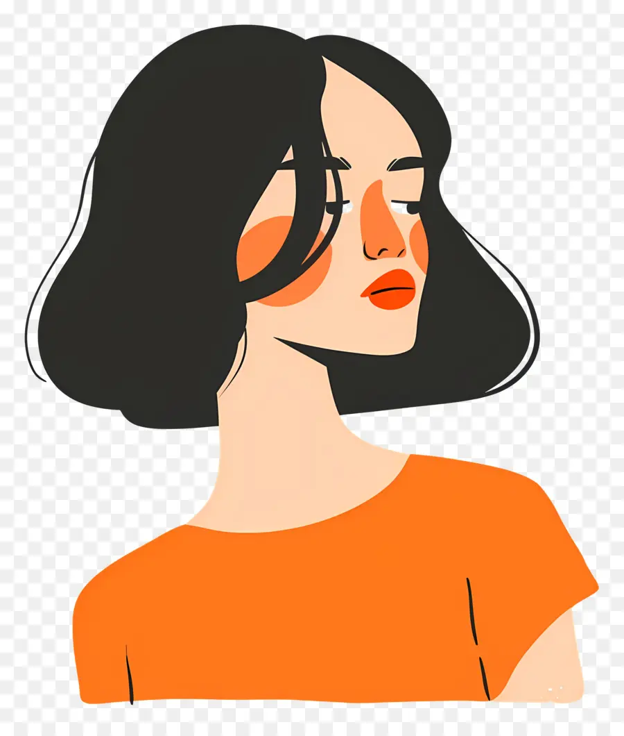 Mujer En Naranja，Mujer PNG