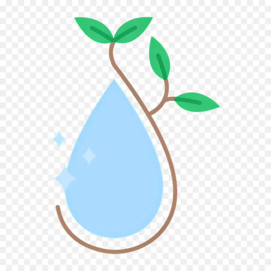 Gota De Agua，Gota De Agua Con Hojas PNG