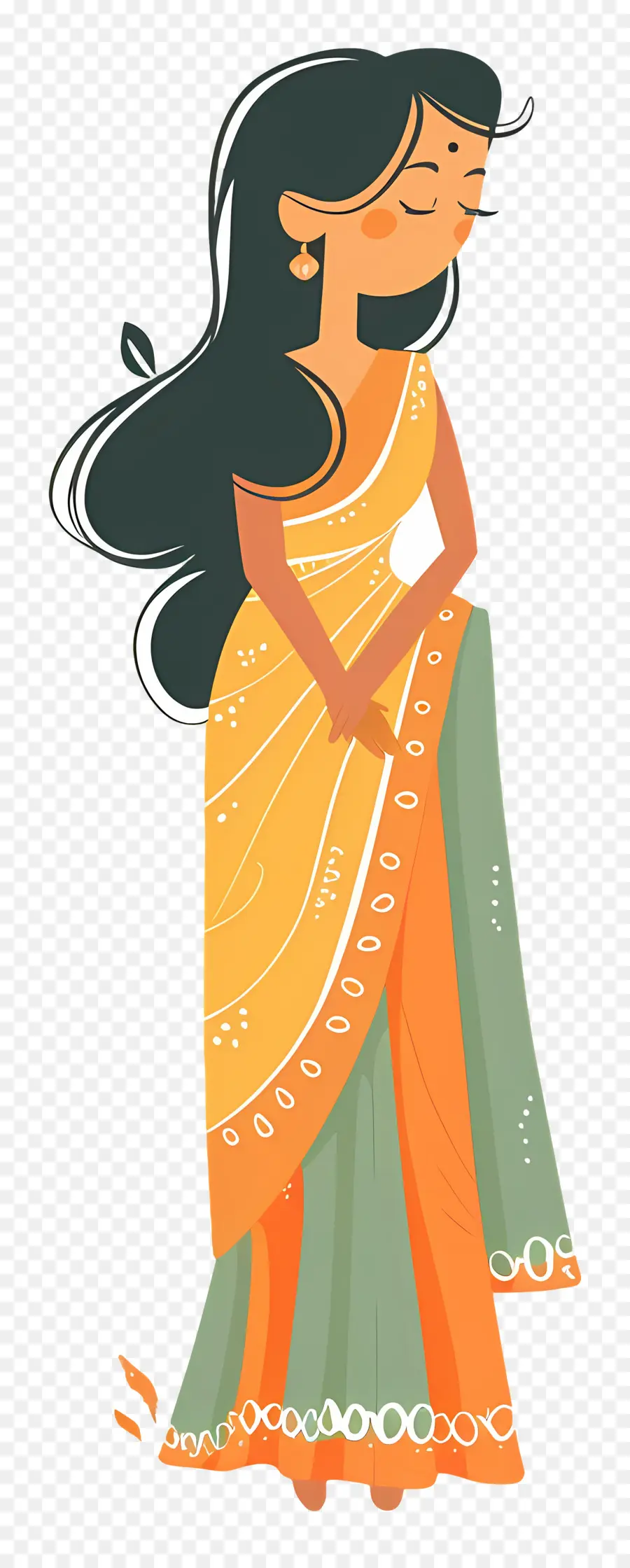 Chica En Sari，Mujer En Sarí PNG