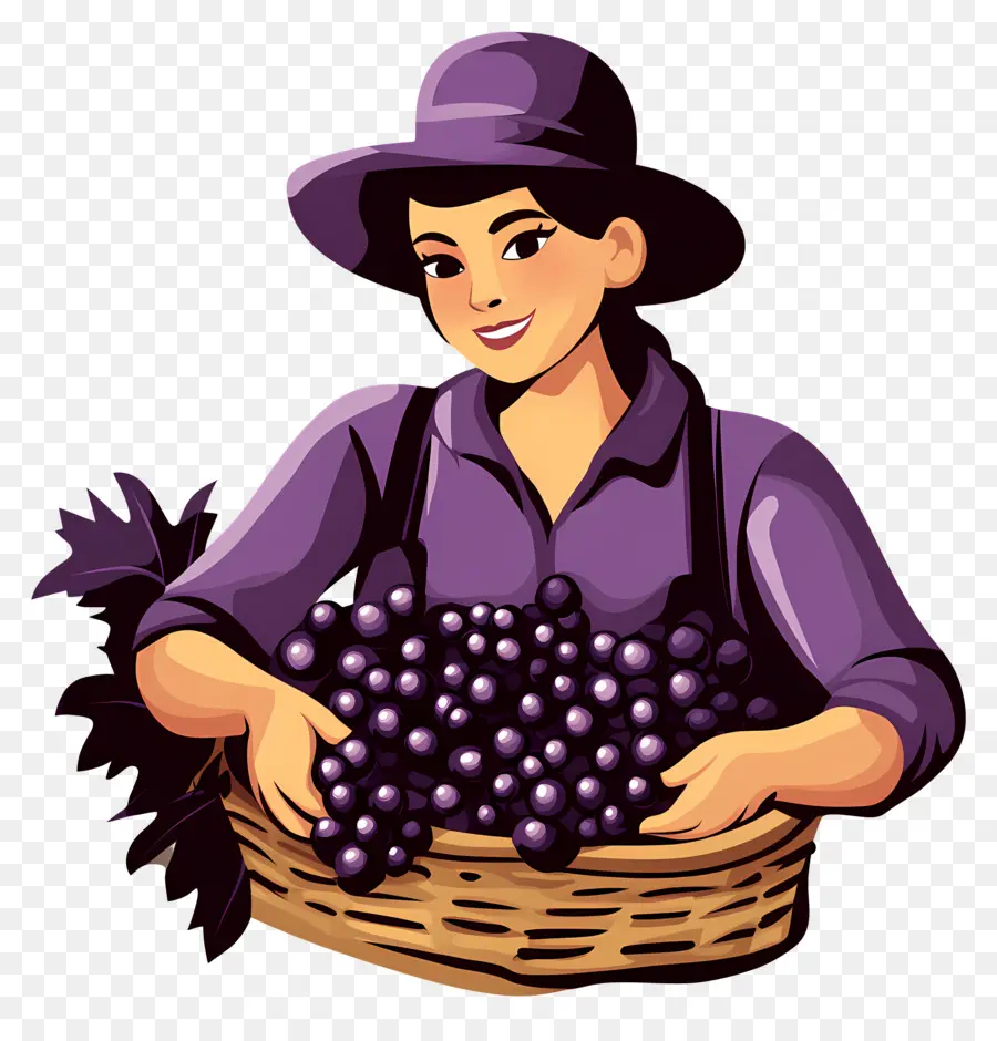 Cosecha De Uvas，Cesta De Uvas PNG