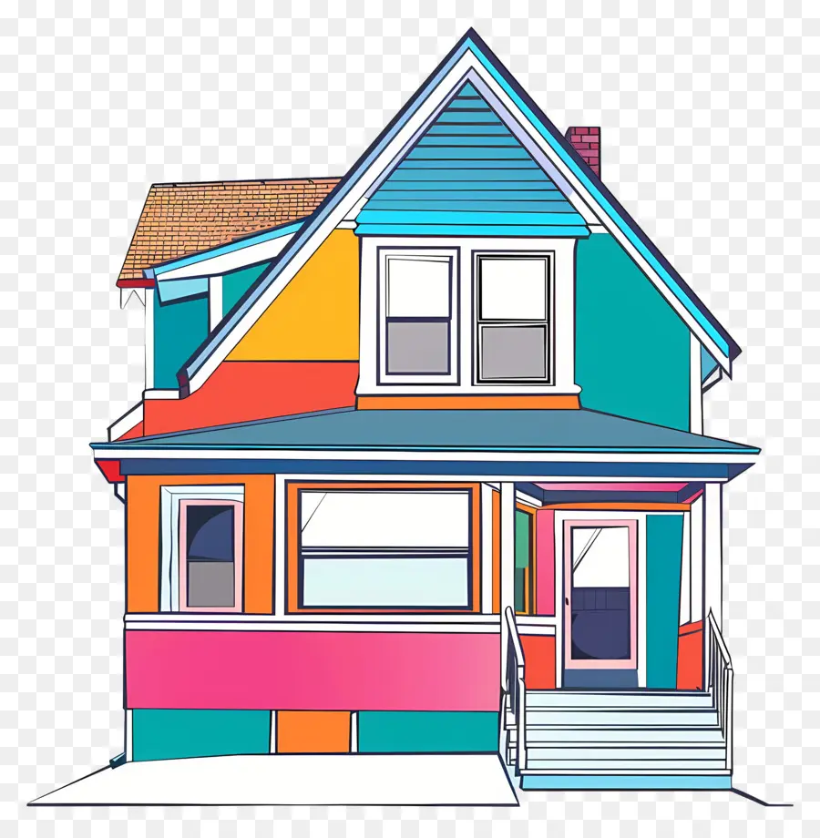 Casa，Casa Colorida PNG