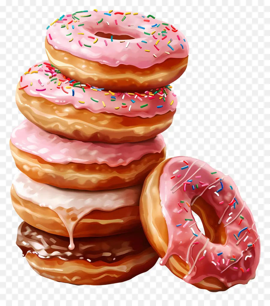 Pila De Donas，Donas De Chocolate PNG