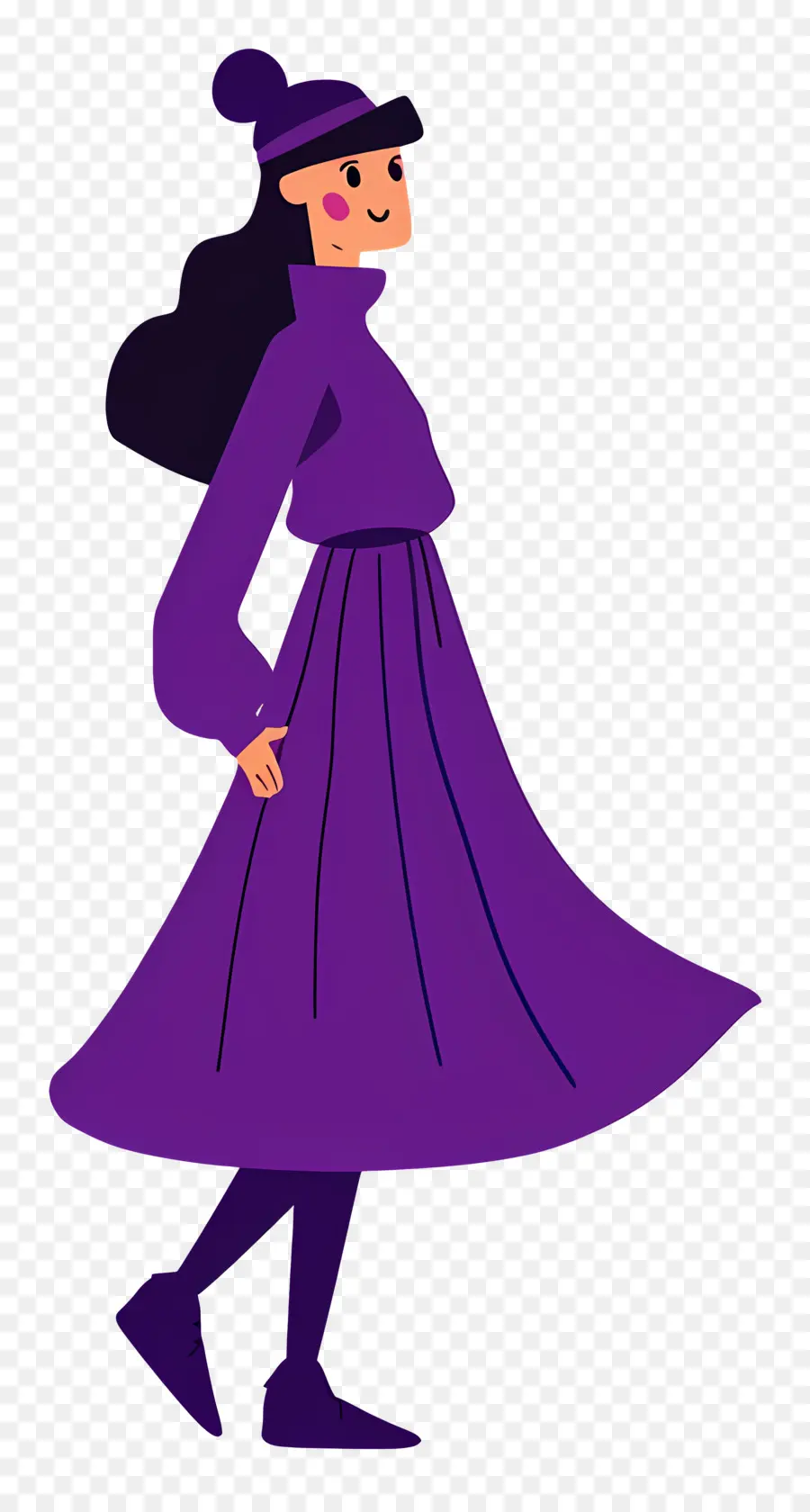 Mujer En Morado，Mujer En Vestido Púrpura PNG