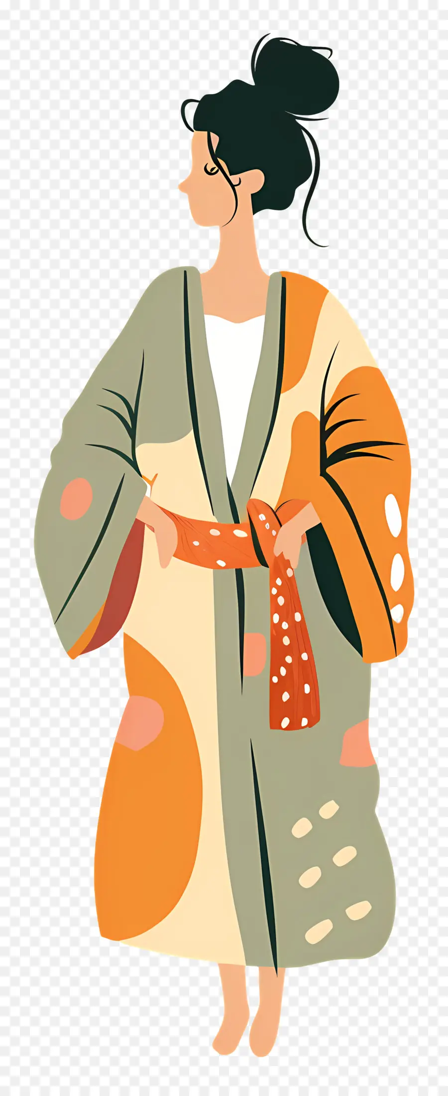 Mujer En Bata，Mujer En Kimono PNG