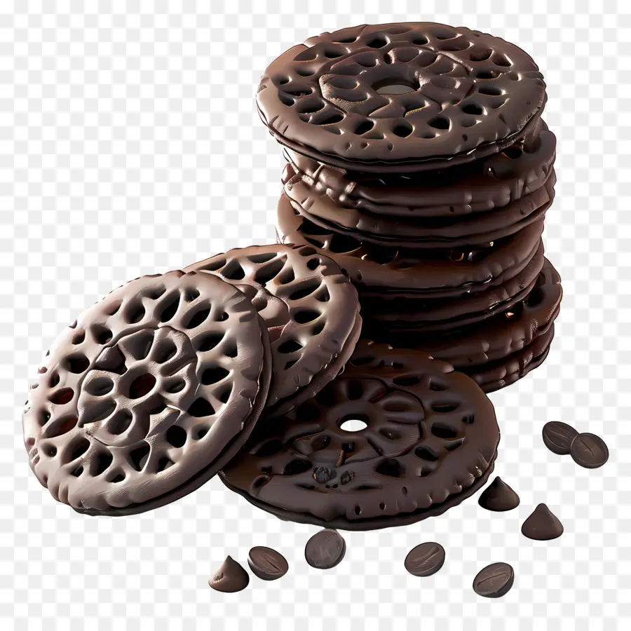 Galletas De Chocolate，Pila PNG