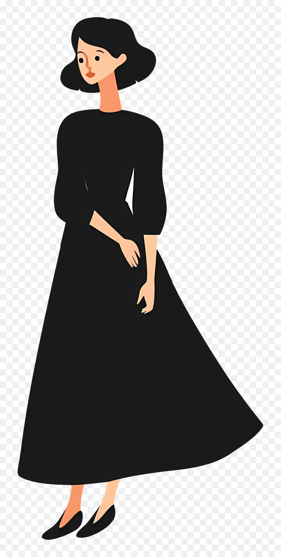 Mujer De Negro，Mujer En Vestido Negro PNG