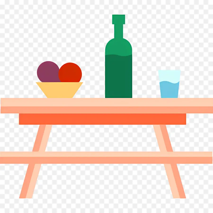 Mesa De Camping，Mesa Con Comida Y Bebida PNG