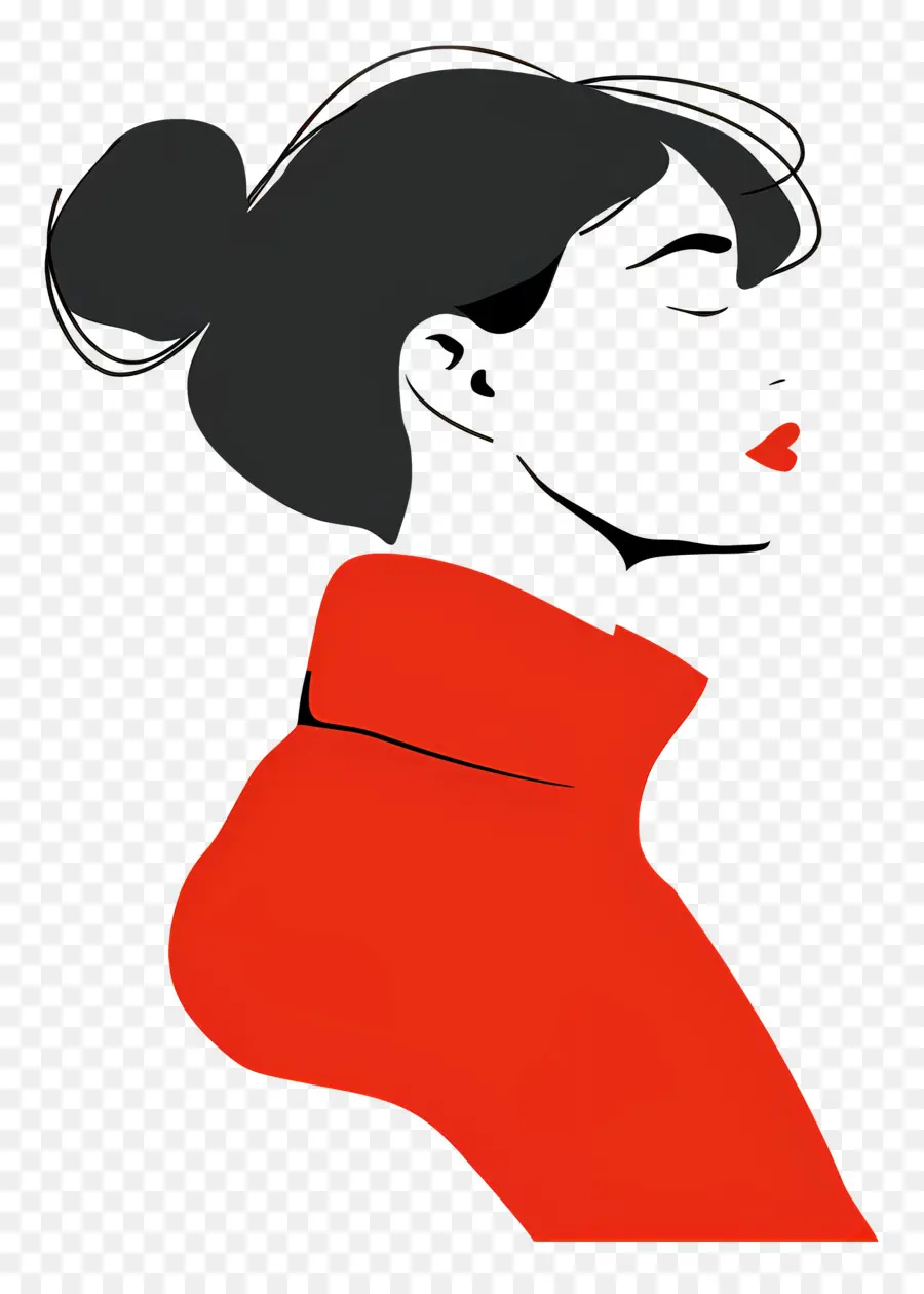 Mujer De Rojo，Perfil PNG