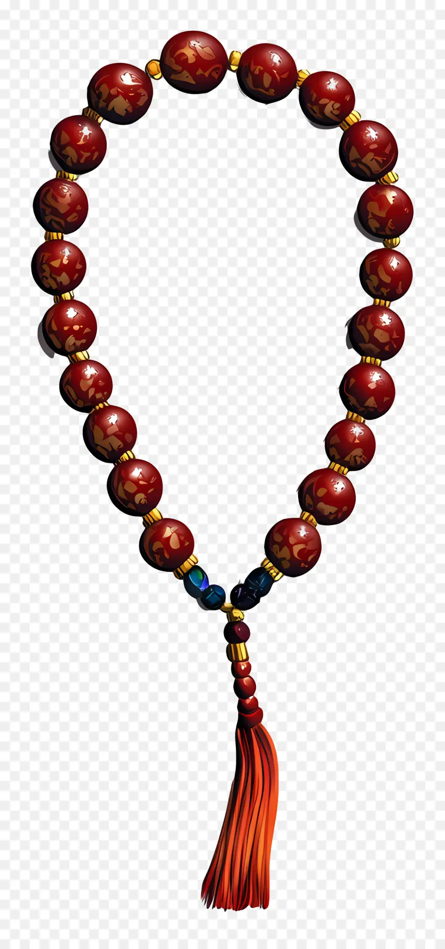 Tasbih，Collar De Cuentas Rojas PNG