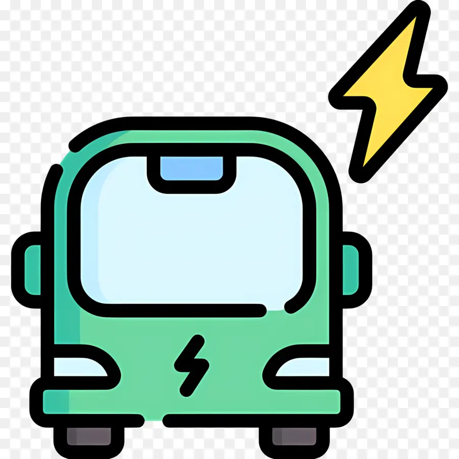 Autobús Eléctrico，Verde PNG