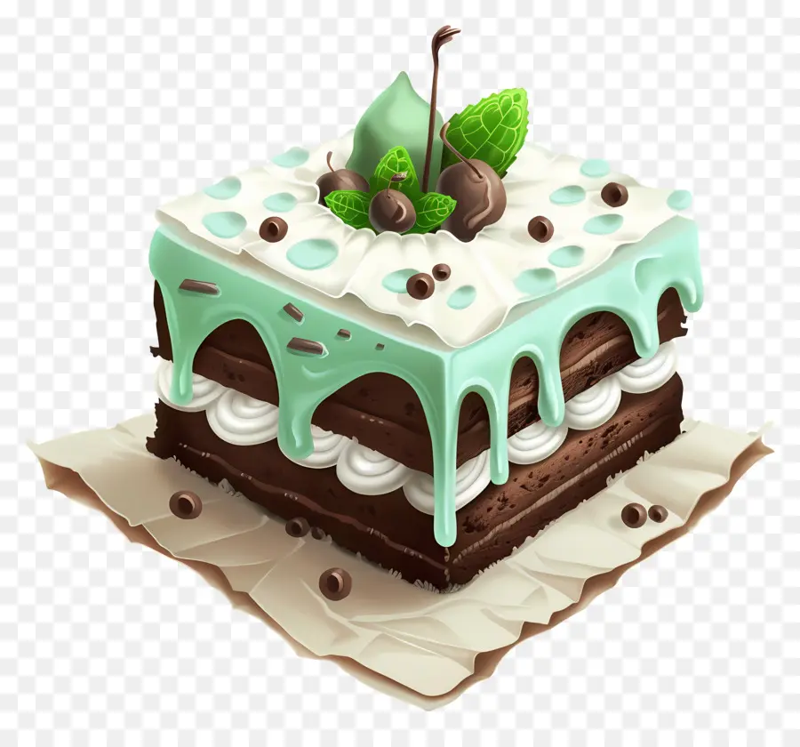 Pastel Fresco De Menta，Pastel De Chocolate PNG