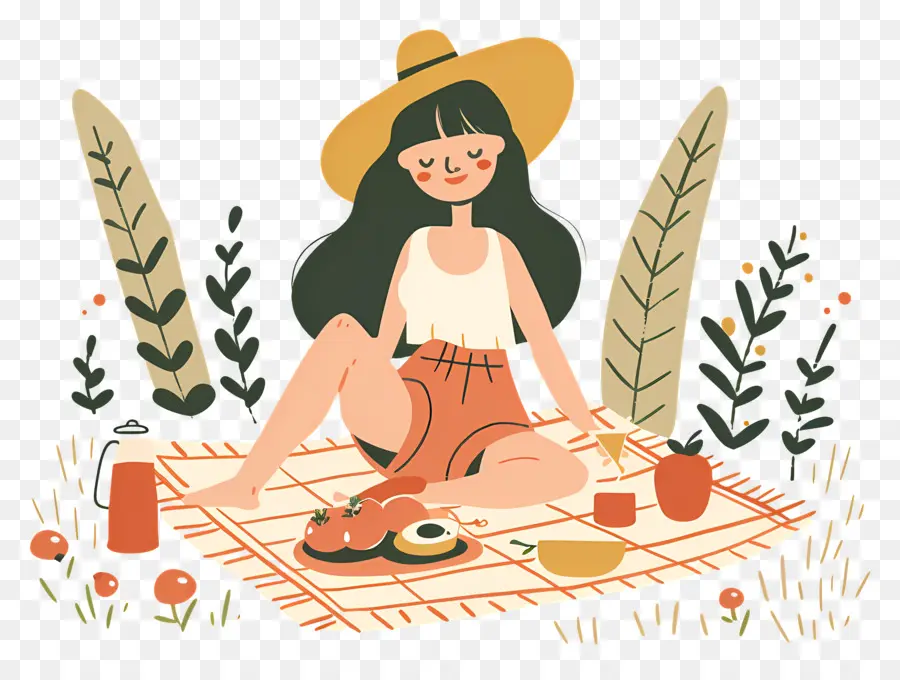 Mujer De Picnic，Picnic PNG