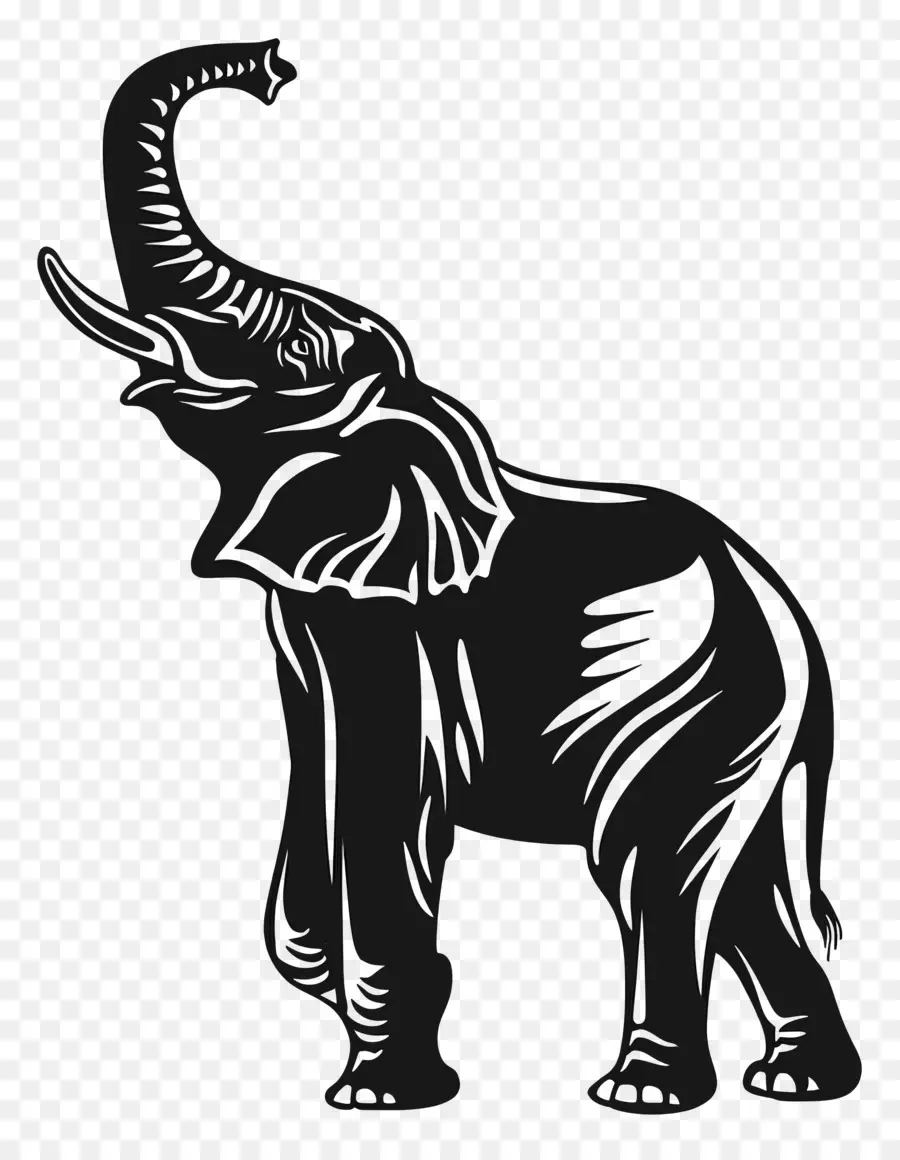 Silueta De Trompa De Elefante Arriba，Silueta De Elefante PNG