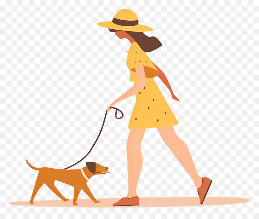 Mujer Paseando Perro，Mujer PNG