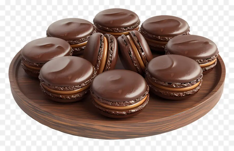 Macarrones De Chocolate，Postre PNG