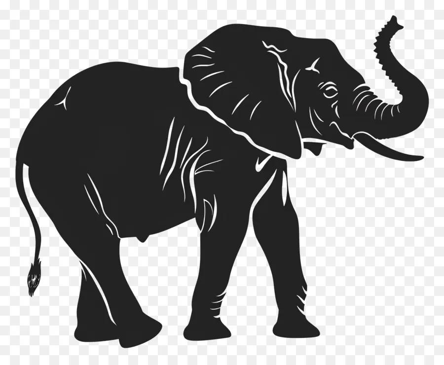 Silueta De Trompa De Elefante Arriba，Silueta De Elefante PNG