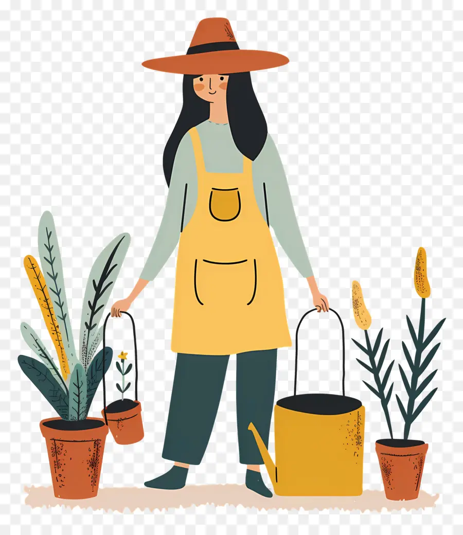 Mujer Jardinera，Jardinero PNG