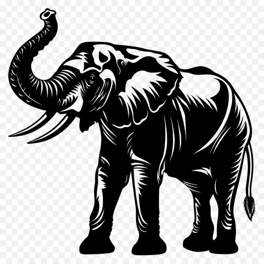 Silueta De Trompa De Elefante Arriba，Silueta De Elefante PNG