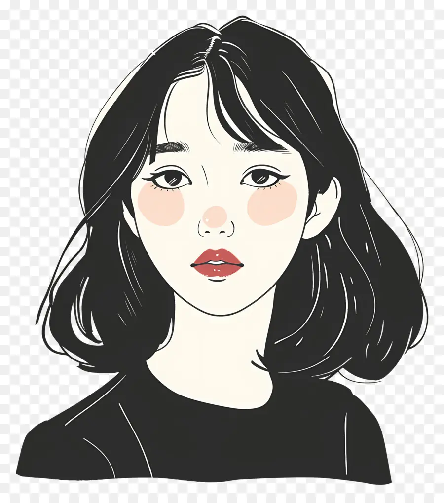 Mujer Coreana，Chica Con Pelo Corto PNG