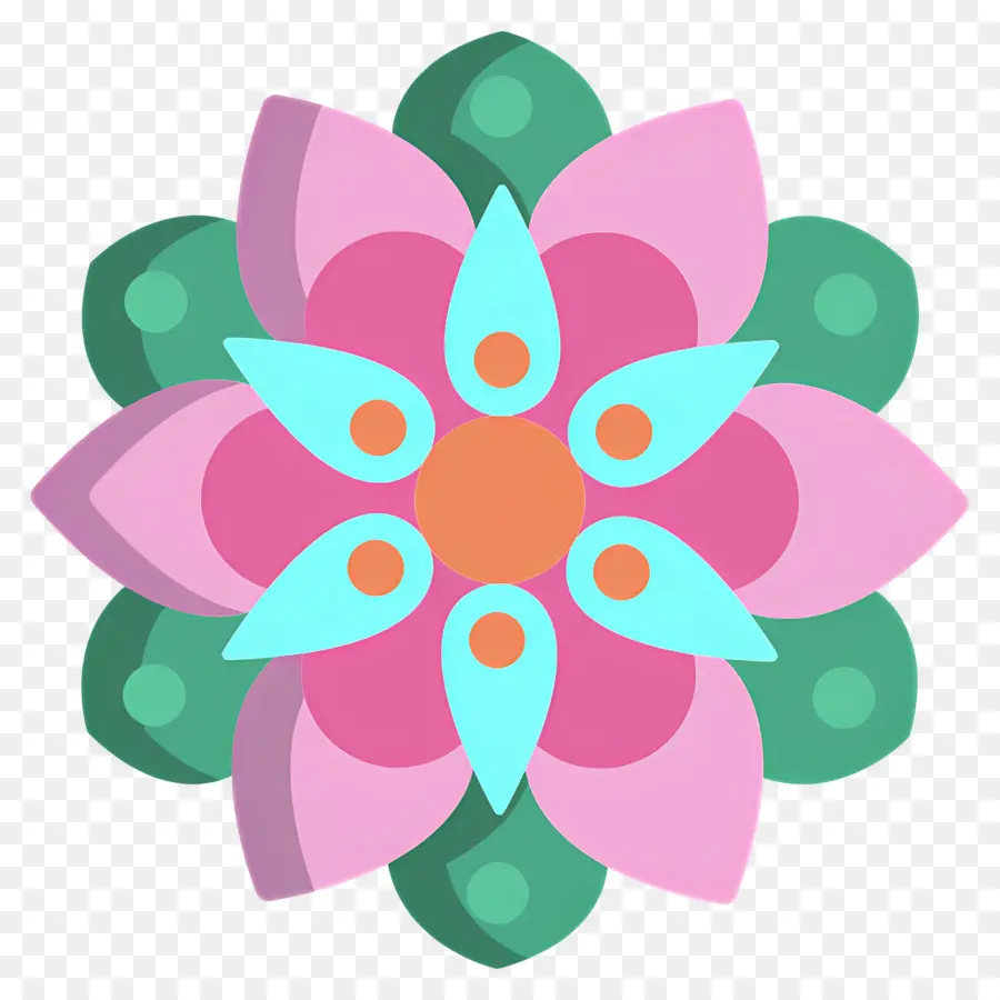 Mandala，Patrón De Flores De Colores PNG