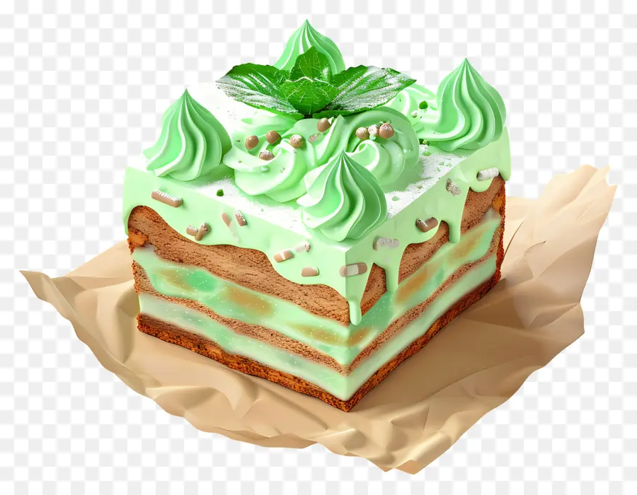 Pastel Fresco De Menta，Pastel Verde PNG