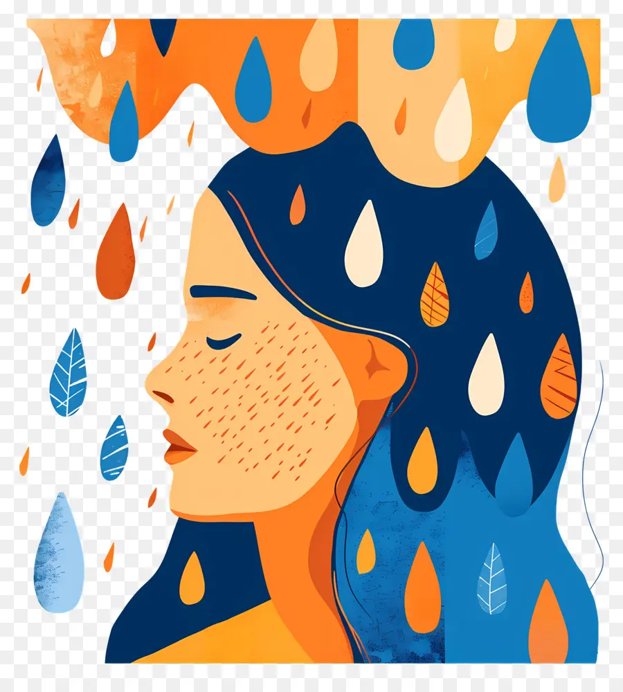 Mujer Disfrutando De La Lluvia，Mujer Abstracta PNG