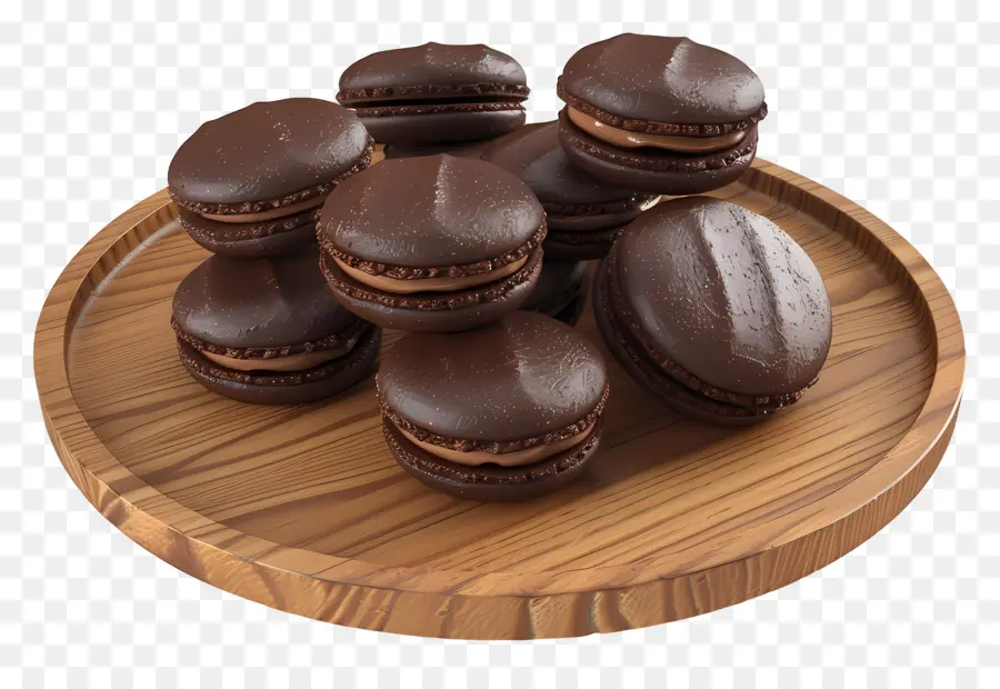 Macarrones De Chocolate，Postre PNG