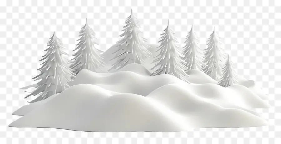 Colina Nevada，árboles Nevados PNG