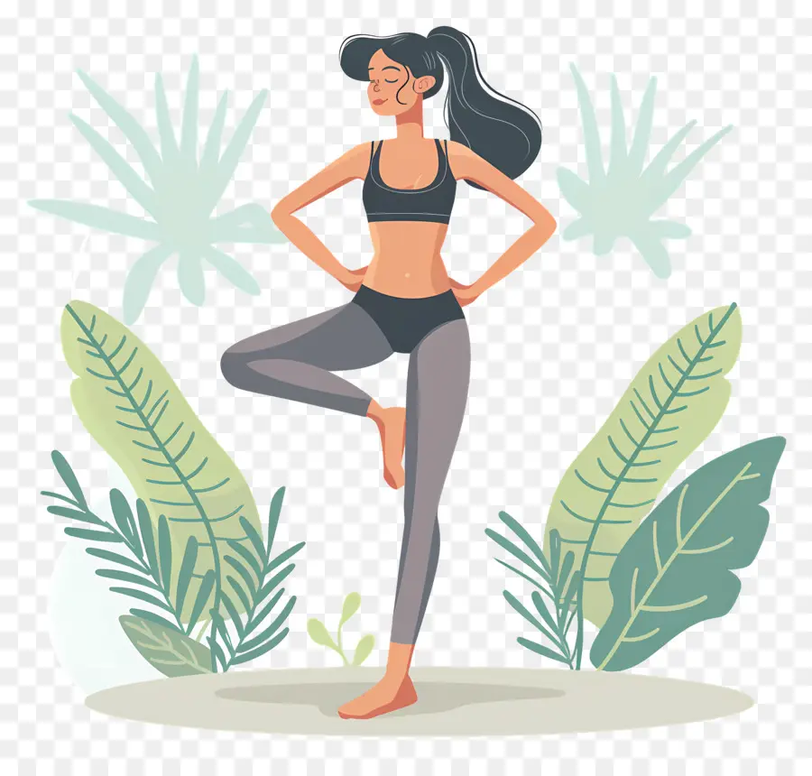 Mujer Fitness，Yoga PNG