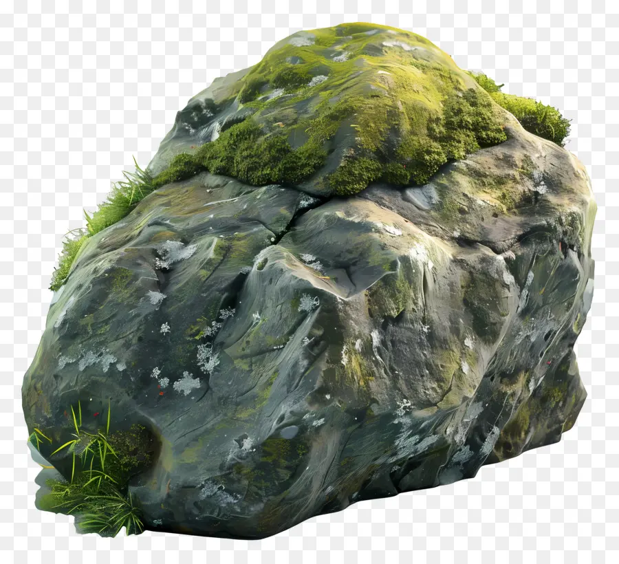 Roca Cubierta De Musgo，Piedra PNG