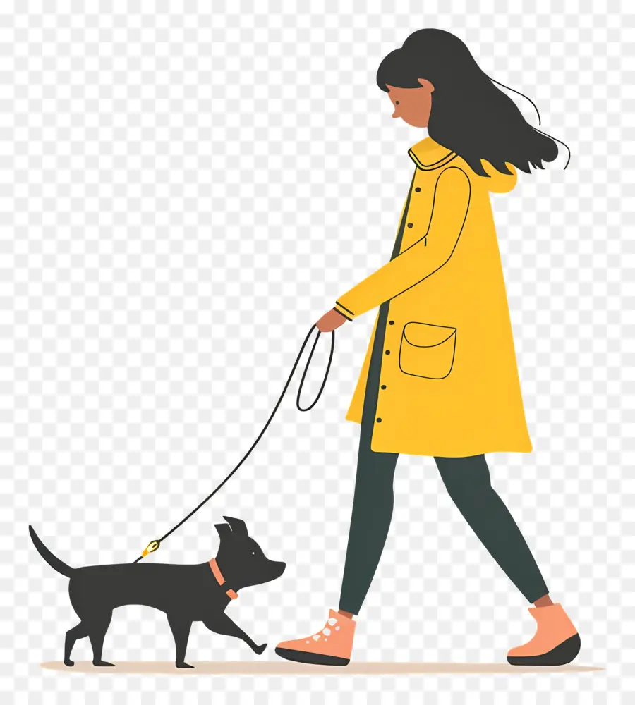 Mujer Paseando Perro，Chica Paseando Perro PNG