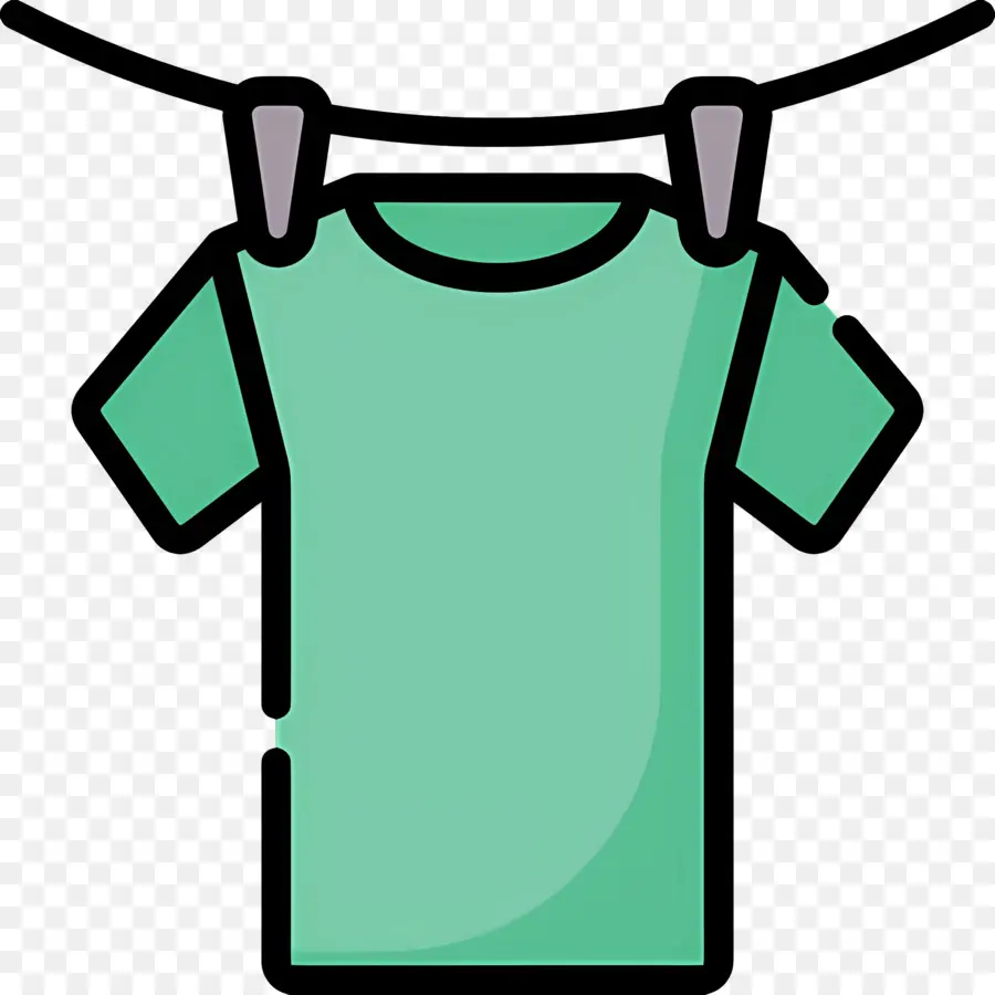 Tela Colgante，Camiseta Verde PNG