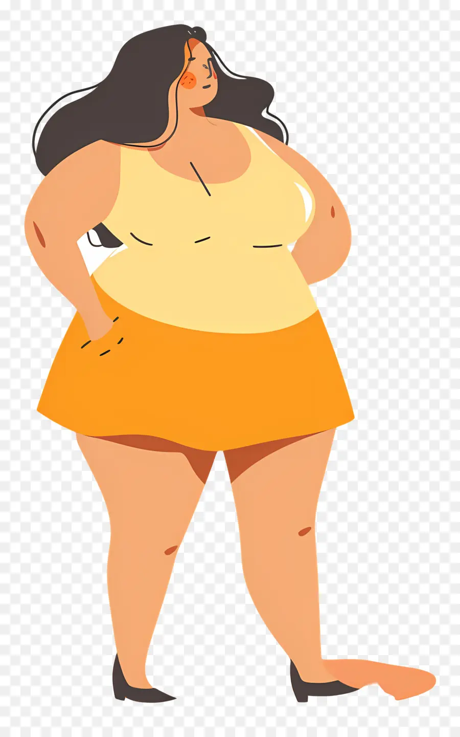 Gorda，Mujer De Amarillo PNG