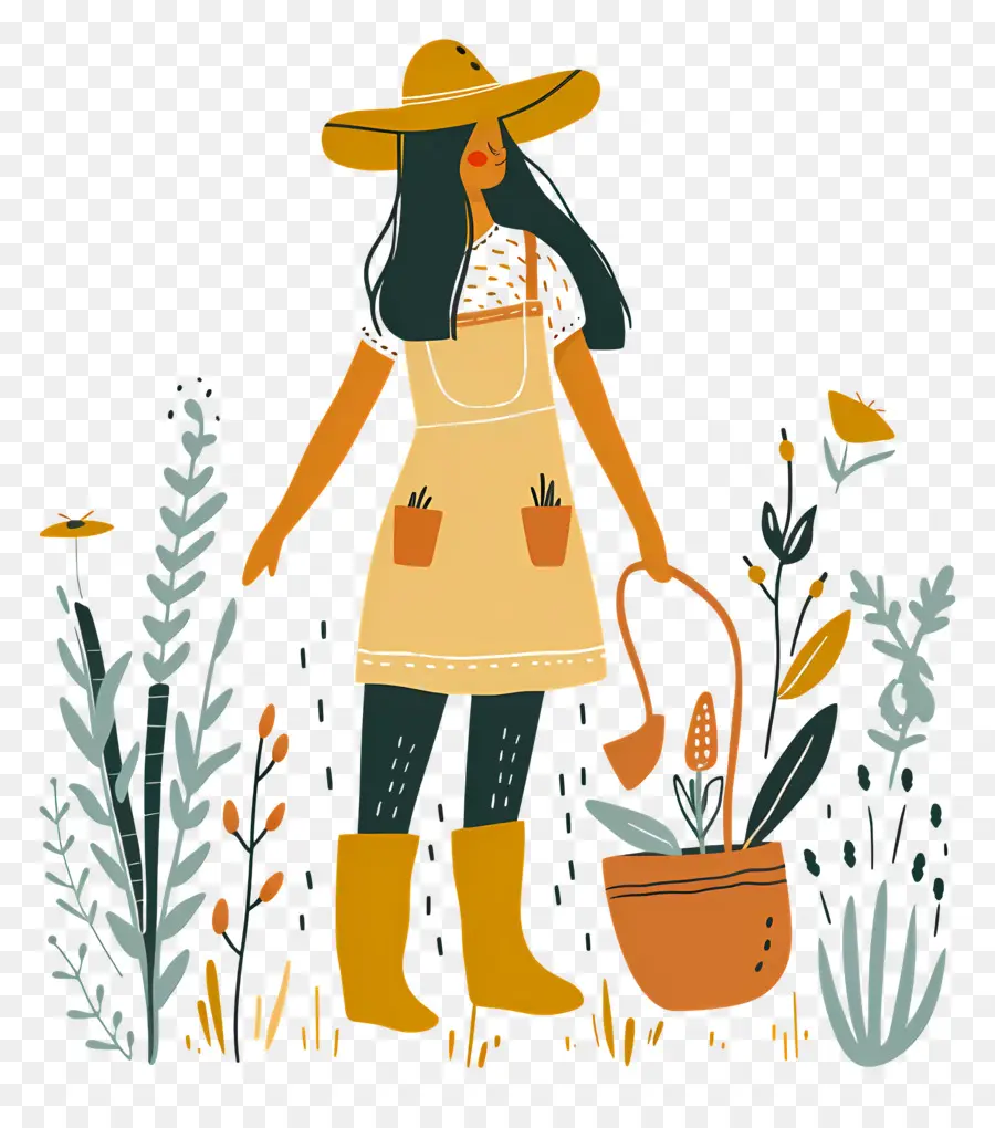 Mujer Jardinera，Jardinero PNG