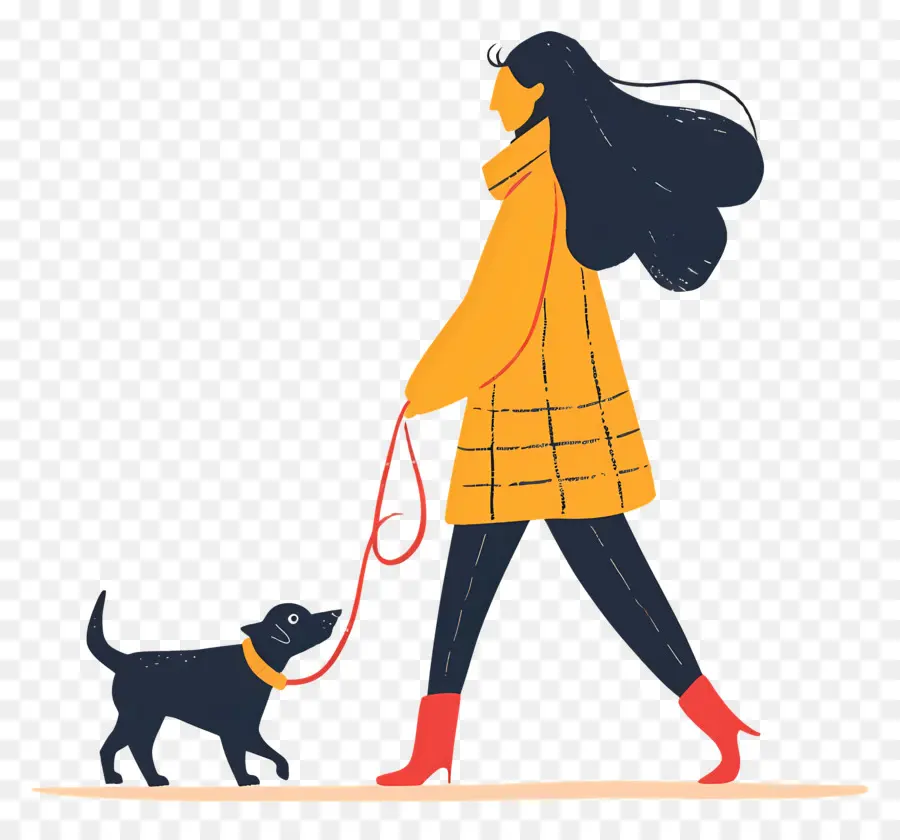 Mujer Paseando Perro，Perro PNG