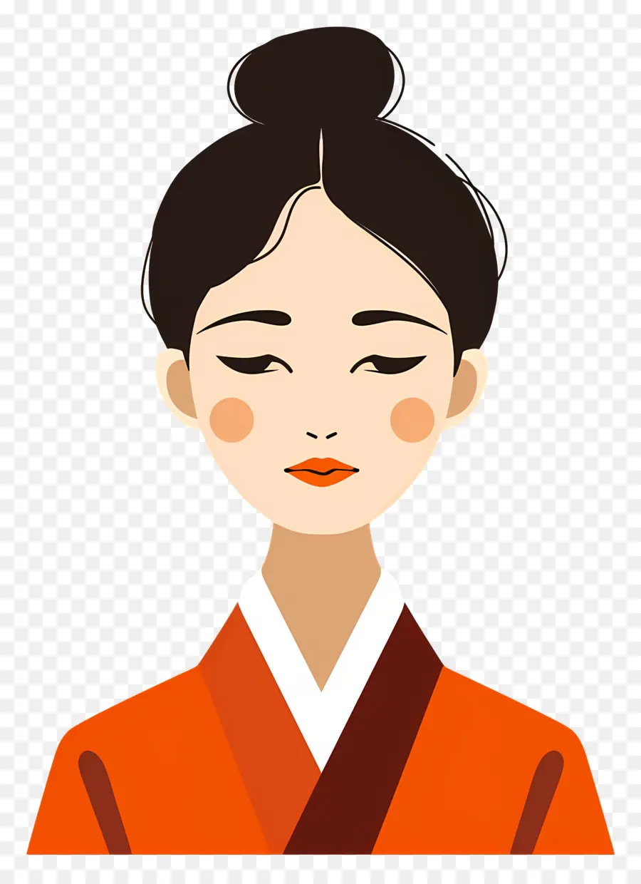 Mujer Coreana，Mujer Con Los Ojos Cerrados PNG