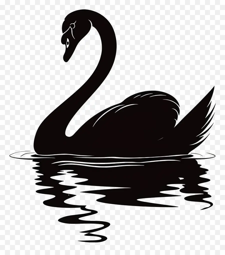 Silueta De Cisne，Cisne Negro PNG