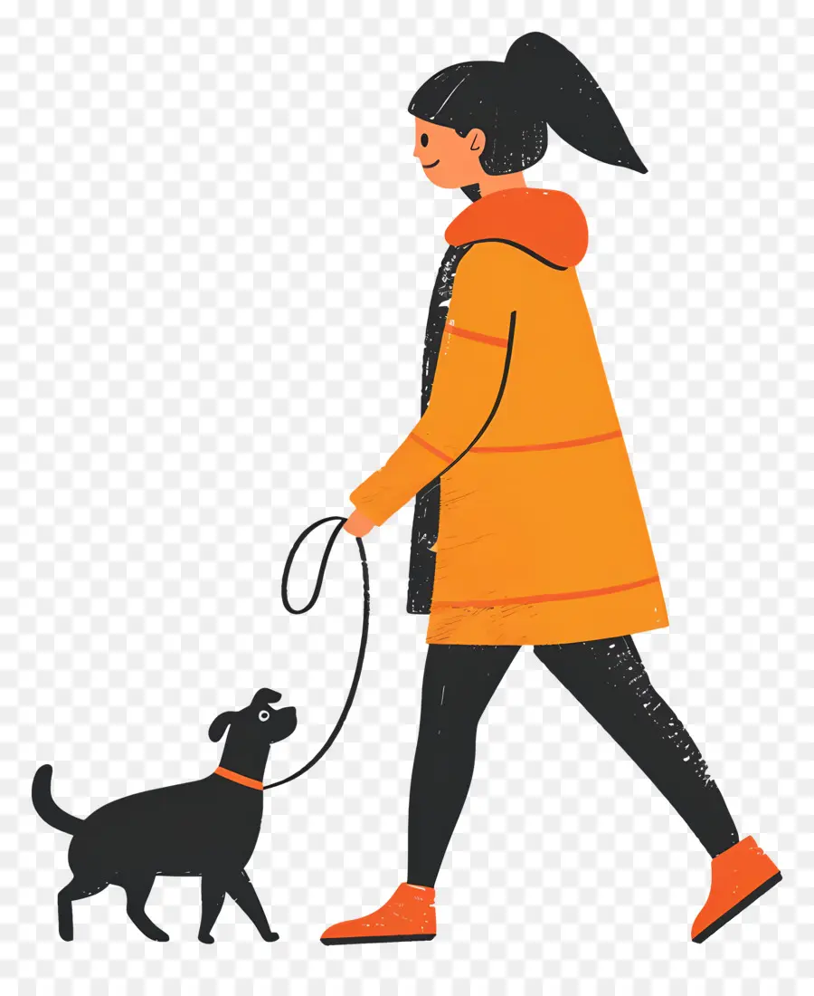 Mujer Paseando Perro，Chica Paseando Perro PNG