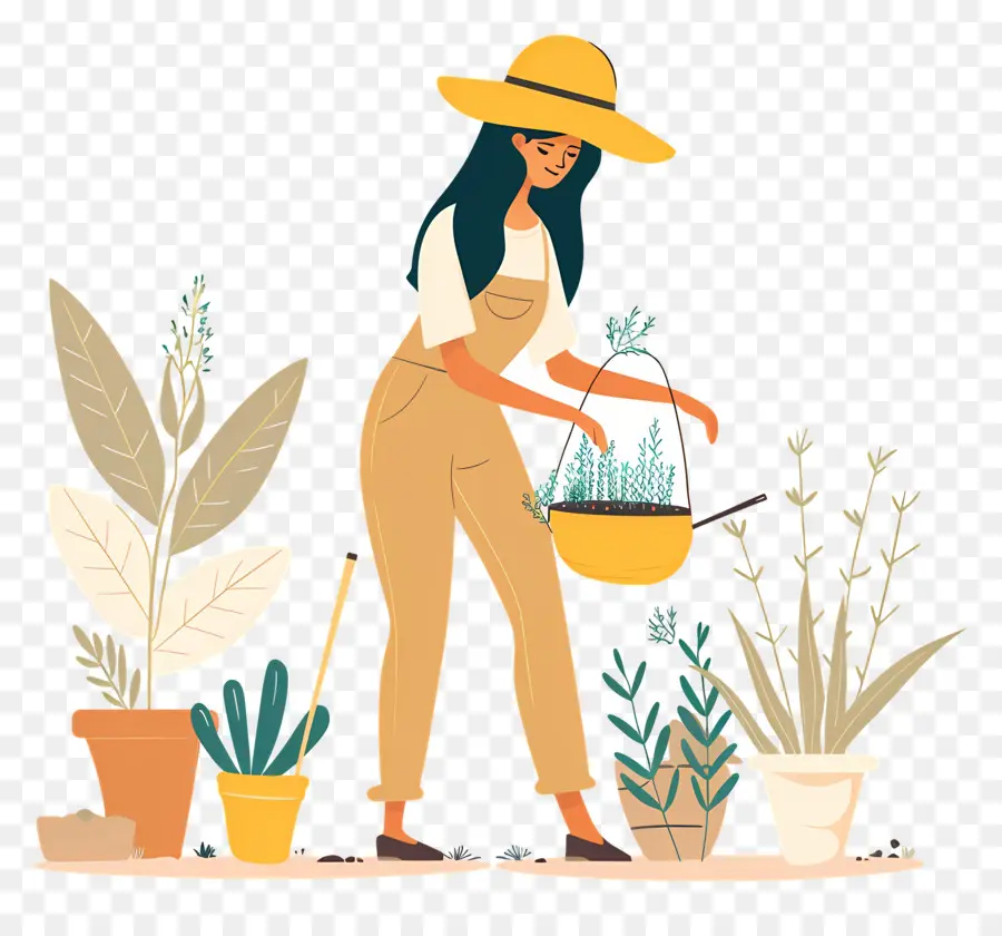 Mujer Jardinera，Jardinero PNG