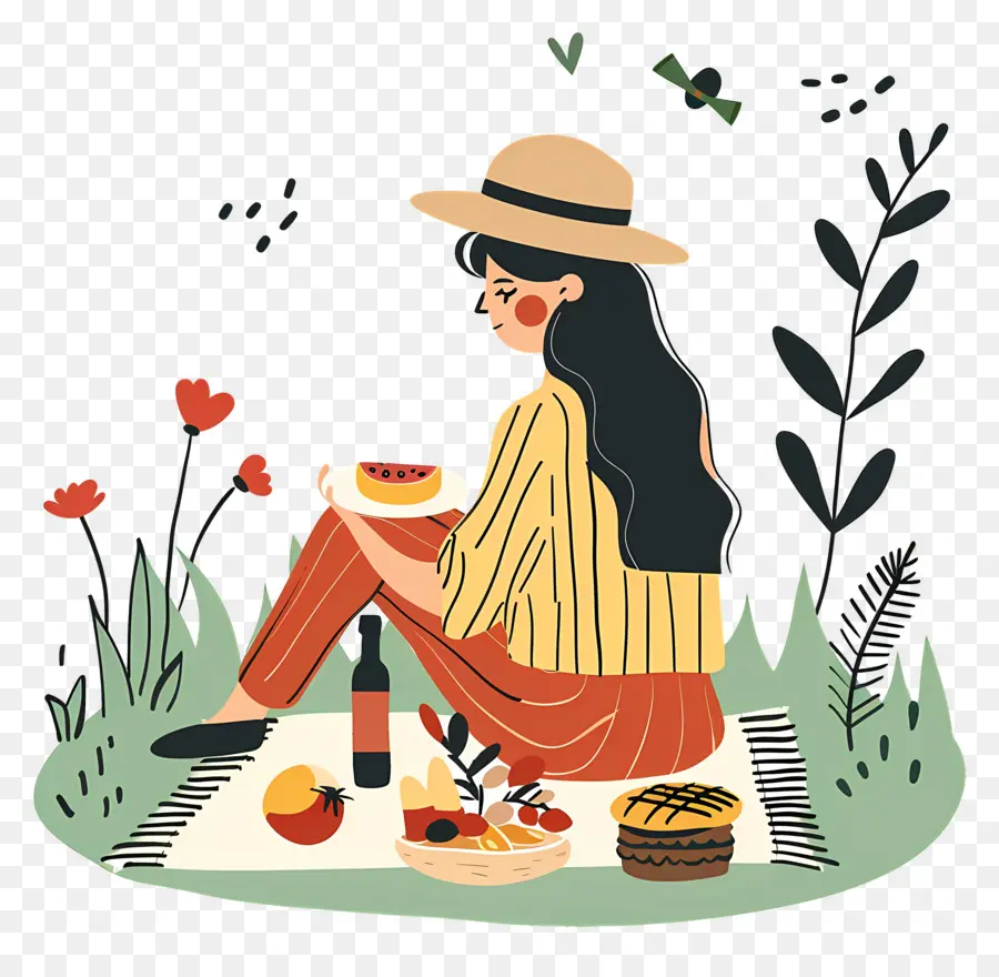 Mujer De Picnic，Picnic PNG