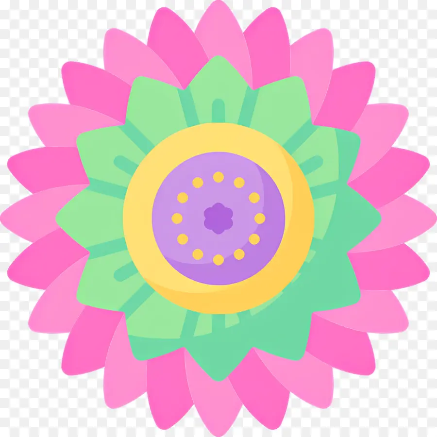 Mandala，Flor Colorida PNG