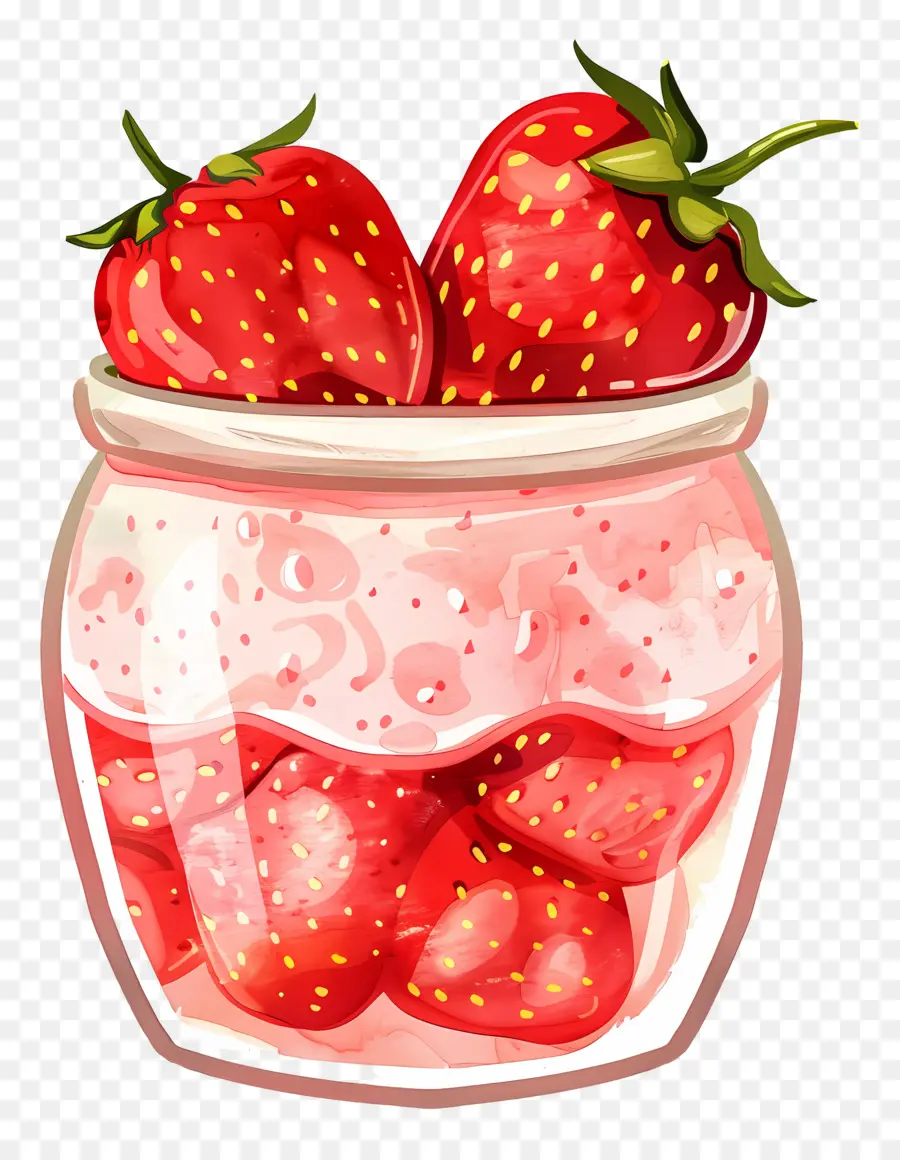 Tarro De Pudín De Fresa，Fresas PNG