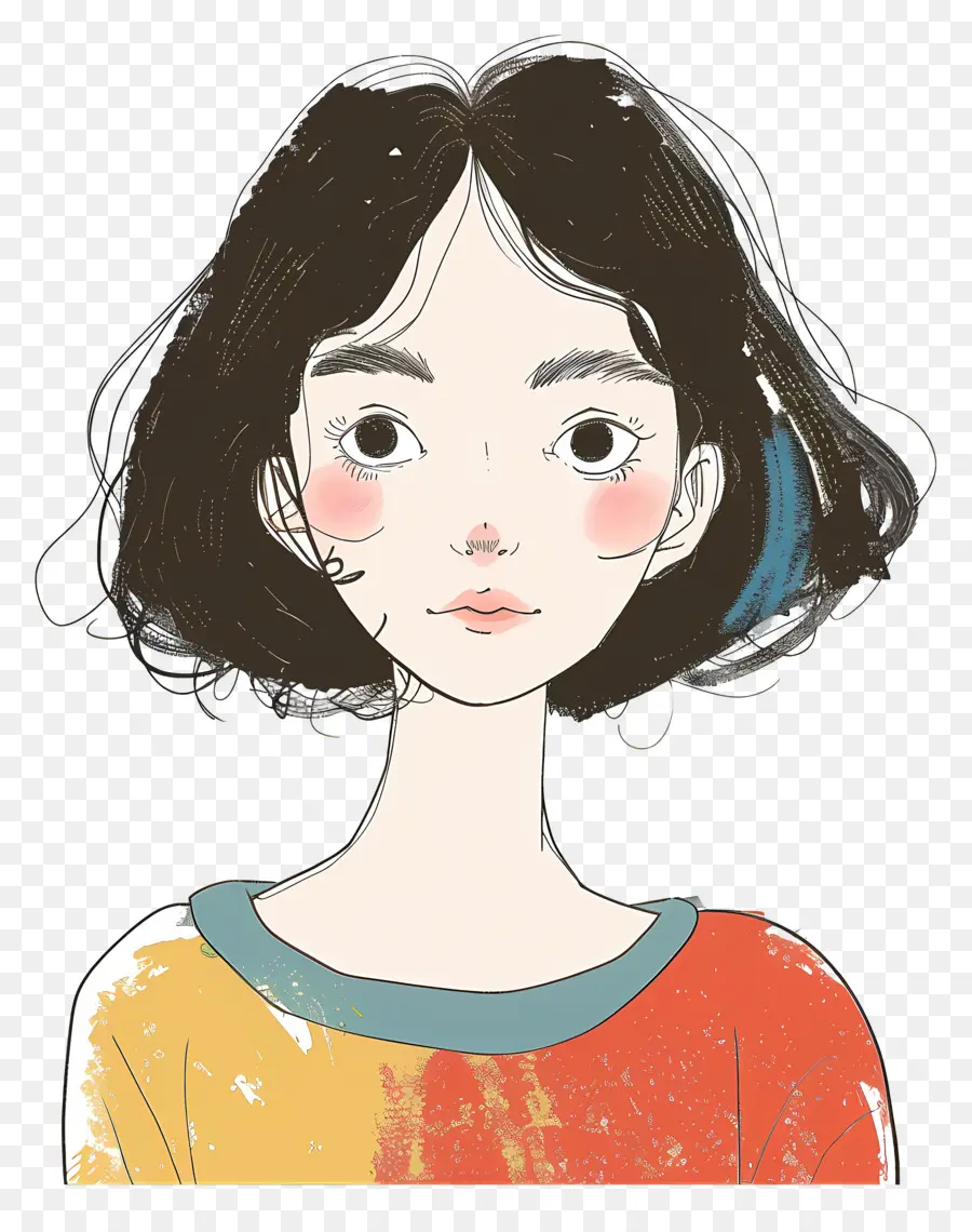 Mujer Coreana，Chica Con Pelo Corto PNG