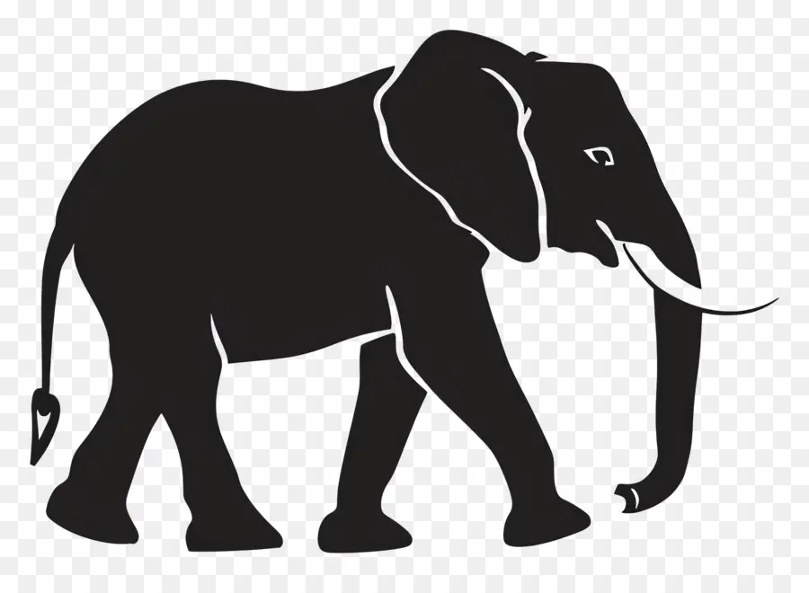 Silueta De Elefante，Elefante Negro PNG