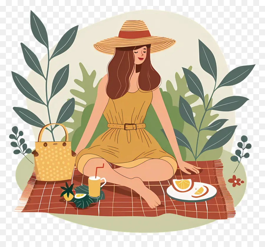 Mujer De Picnic，Mujer En Picnic PNG