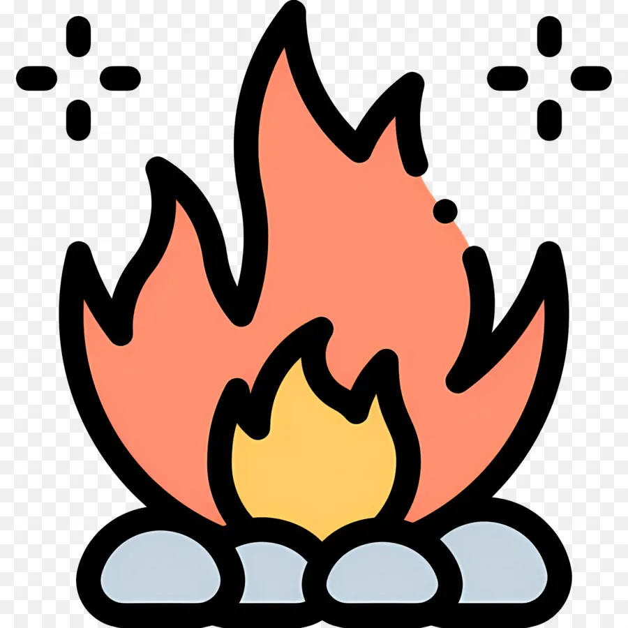 Fuego De Campamento，Llama Roja Y Amarilla PNG